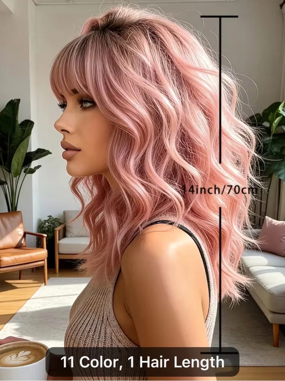Women’s Pastel Pink Wavy Lace Front Wig - Soft Pink Hair